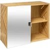 Image de Five - Bamboe Modern Badkamerkast met modulaire spiegel schuifdeur - Ideaal voor elke ruimte, groot of klein