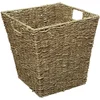 Image de 5Five Rieten opbergmand - gevlochten - beige/zwart - 31 x 31 x 31 cm - kastmanden