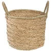 Image de Atmosphera Opbergmand Opra - rond - riet - naturel - 28 x 34 cm - opvouwbaar - decoratie mand