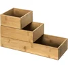Image de 5Five bestekbakken/keuken organizers - 3x stuks - verschillende formaten - bamboe - Keukenbenodigdheden - Bestekbak voor keukenlade