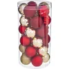 Image de Feeric Christmas Kerstballen - 30x st - rood/champagne - D6 cm - kunststof - kerstversiering