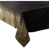 Image de Feeric Christmas Tafelkleed/tafellaken - zwart - gouden glitters - 140 x 240 cm - polyester/katoen - wasbaar