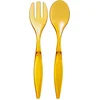 Image de 5Five Sla bestek/couvert - 2 delig - geel - kunststof - 29 cm - saladebestek/slacouvert - opscheplepels fruit/groente