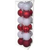 Image de Atmosphera Kerstballen - 18x - wit/rood - mix - kunststof - 3 cm - Kerstboom versiering