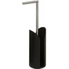Image de 5Five Staande wc/toiletrolhouder - met reservoir - flexibele stang - zwart - 59 cm - metaal-