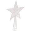Image de Feeric Christmas Kerstboom piek - ster vorm - wit - kunststof - 37,5 cm - kerstpiek - kerstversiering