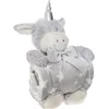 Image de Atmosphera Pluche eenhoorn met deken grijs - Kraamcadeau - Plaid - Knuffel - Baby -  Extra zacht