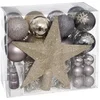 Image de Feeric Lights & Christmas - Kerstballenset Met Ster - 44 st - Champagne Grijs Paars