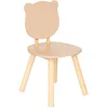 Image de Atmosphera Kinder stoeltje Beertje - naturel - hout - D26 x H49 cm - bijzet stoeltjes