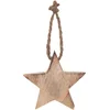 Image de JJA - Houten Kerstboomdecoratie Ster 5 cm Natuurlijke Look