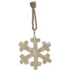 Image de JJA - Houten kerstboomhanger sneeuwvlok 5 cm natuurlijke look