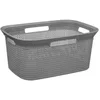 Image de 5Five Wasmand van rotan gevlochten - grijs - kunststof - 45 liter - 59 x 41 x 27 cm - rechthoek