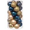 Image de Feeric Christmas Kerstballen - 30x st - blauw/champagne - D6 cm - kunststof - kerstversiering