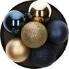 Image de Atmosphera Kerstballen - 8x st - kunststof - blauw-champagne - 7 cm - kerstversiering - onbreekbare ballen