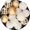 Image de Atmosphera Kerstballen - 15st - kunststof - wit-goud - 5cm