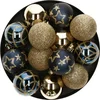 Image de Atmosphera Kerstballen - 15st - kunststof - goud-blauw - 5 cm