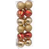 Image de Atmosphera Kerstballen - 12st - kunststof - goud-rood - 4cm