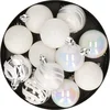 Image de Atmosphera kerstballen 12x - wit parelmoer/zilver - 4 cm - kunststof