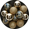 Image de Atmosphera Kerstballen - 12st - kunststof - goud-blauw - 4cm