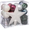 Image de JJA - Kit kerstboomversiering wit rood blauw groen 44-delig met ballen en piek