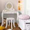 Image de Sphera Kaptafel met Krukje voor Kinderen - 71,5 x 50,5 x 91 cm  - Wit