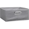 Image de 5Five Opbergmand/kastmand - grijs - linnen - 14 liter - 31 x 31 x 15 cm - Opbergbox - Vakkenkast manden