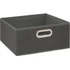 Image de 5Five Opbergmand/kastmand 14 liter donkergrijs linnen 31 x 31 x 15 cm - Vakkenkast manden