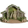 Image de Feeric lights and christmas Lege kerststal - met verlichting - L28 x B22,5 x H38 cm - mdf/hout