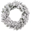 Image de Krans - Dennenkrans 40 cm - Krans met sneeuw - Kerst versiering - kerstdecoratie