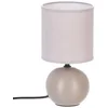 Image de Taupe Keramische Ball Tafellamp | E14 Nachtlamp | Stoffen Kap | Ø13 x H25 cm | Bureaulamp | Ceramic Ball Lamp