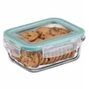 Image de 5Five Vershoudbakje met deksel - glas - luchtdicht - met clips - 18 x 12 x 6 cm - 800 ml