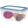 Image de 5Five Vershoudbakje TRITON - deksel met zijklemmen - kunststof - luchtdicht - 20 x 13 x 10 cm - 1800 ml - transparant/blauw