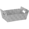 Image de 5Five gevlochten opbergmand rechthoek - grijs - 28 x 20,5 x 11,5 cm - Kast-/badkamer mandjes - Kast indeler - Badkamer/toilet