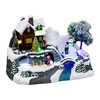 Image de Feeric Lights & Christmas - Kerstdorp tafereel - kerstman slee - led licht - 24 cm