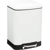 Image de 5Five Prullenbak/pedaalemmer - wit - metaal - 6 liter - 23 x 22 x 32 cm - toilet/badkamer