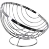 Image de Fruitschaal/fruitmand op voet rond zilver metaal 24 cm - Fruitschalen/fruitmanden - Draadmand van metaal