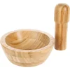 Image de 5Five Vijzel met stamper - bamboe - D13 x H5 cm - Kruiden maler - Specerijen maler