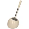 Image de 5Five WC-/toiletborstel met houder rond - beige glans - keramiek - 36 cm