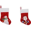 Image de Set van 2 kerstsokken - 42 cm - Kerstman - Sneeuwpop - Kerstsok - Rood