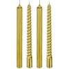Image de JJA - 4 gedraaide gouden en glitter kaarsen 25 cm