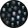 Image de Atmosphera Kleine kerstballen - 18x st - blauw - D3 cm - kunststof - kerstversiering