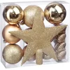 Image de Kerstballenset 18 delig met kerstster goud - 18 stuks - Kerstbal - Kerstster - Kerstversiering - Goudkleurig