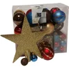 Image de Kerstdecoratie set - Kerstboomversiering - 44 stuks - grijs/wit/bruin