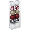 Image de Kersballenset 12 stuks - 4cm - Wit/Grijs/Rood/Goud - Collectie 2022