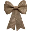 Image de Feeric christmas Kerst strik - goud - jute - 24 cm - pailletten - kerststrikje - kerstversiering