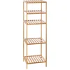 Image de 5Five Opbergrek met 5 niveaus voor de badkamer natuurlijk bamboe 35x32x77 cm naturel hout