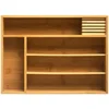 Image de 5Five Bestekbak indeling / keuken organizer - 5-vaks - bamboe hout - 38 x 28 x 7 cm