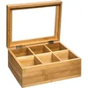 Image de Secret de Gourmet Theedoos - 6-vaks - bamboe hout - 22 x 15 cm - theekist