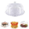 Image de Home Deco Factory 3 in 1 Taartstandaard - transparant - D30 cm - kunststof - taartstandaard - etageres - multifunctioneel