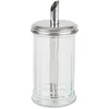 Image de Home Deco Factory Suikerpot - 275 gram - glas/rvs metaal - transparant/zilver - 7 x 17 cm - luxe uitvoering